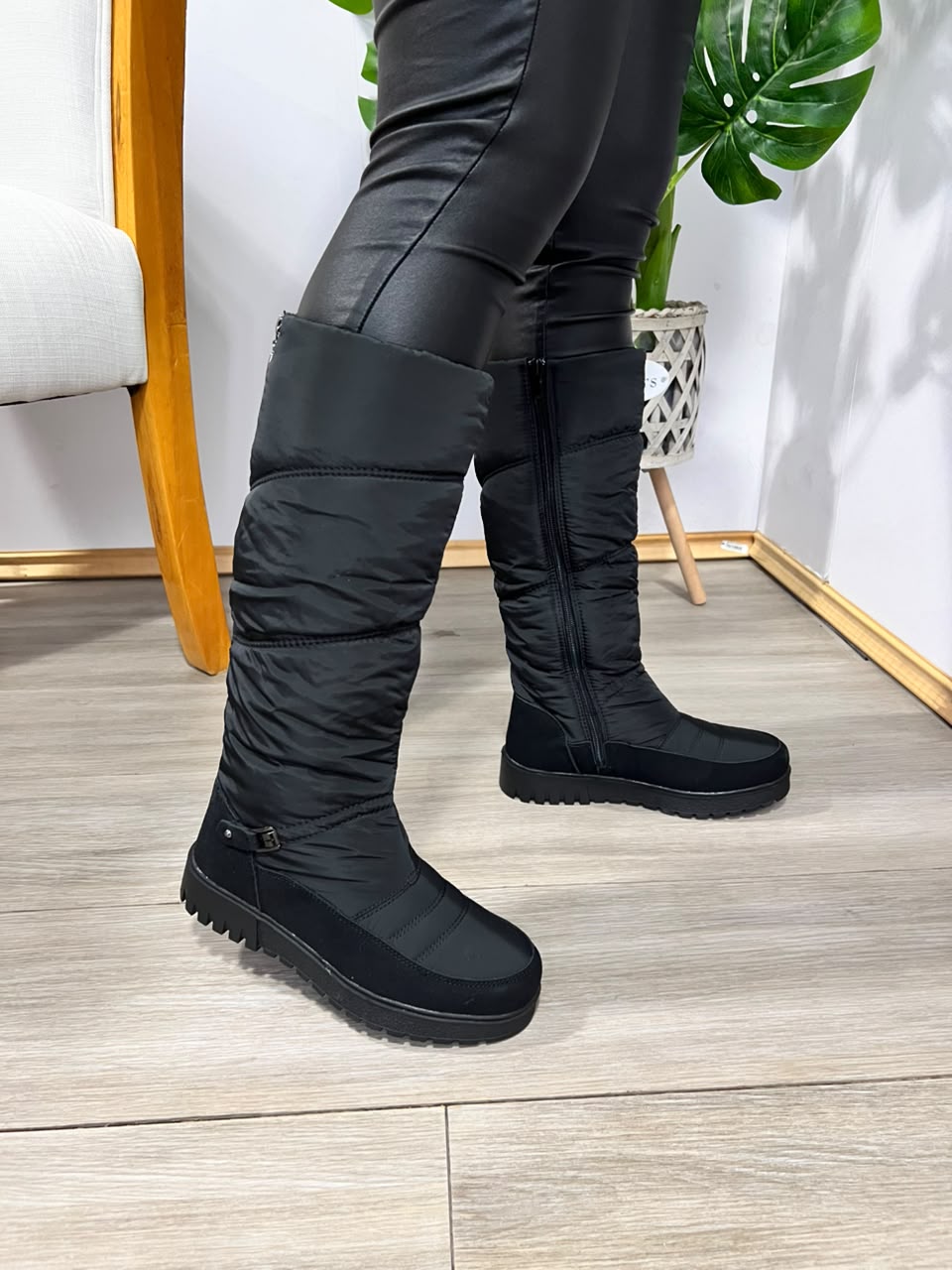 Bota Larga Impermeable Mujer Negro H558