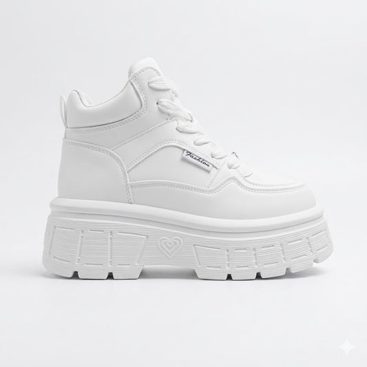 Zapatillas Plataforma con Caña Para Mujer Blanco 297-5
