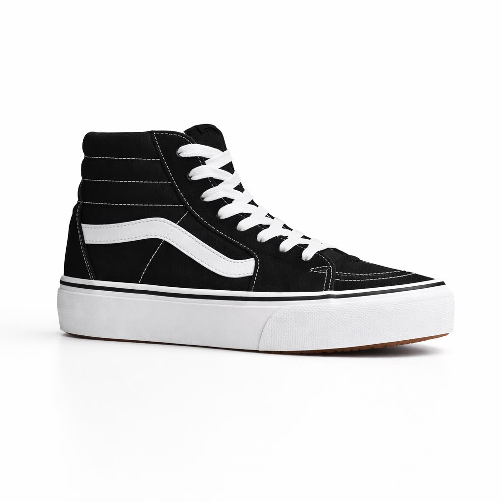 Zapatilla con Caña Urbana Juvenil Negro  DD29