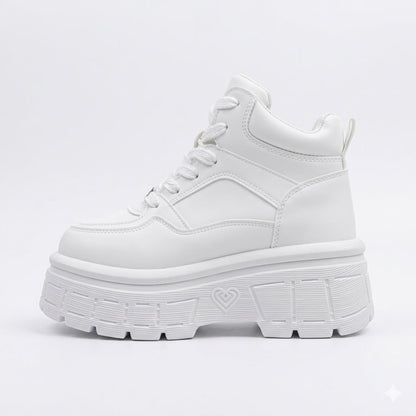 Zapatillas Plataforma con Caña Para Mujer Blanco 297-5