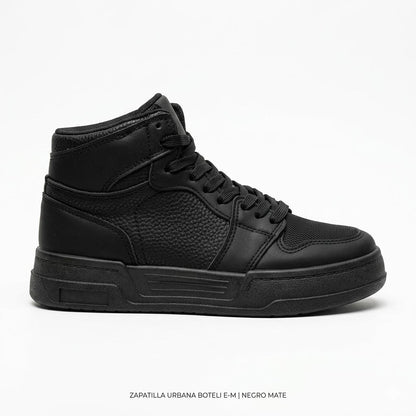 Zapatillas Negras Urbanas Escolar Caña Unisex M63