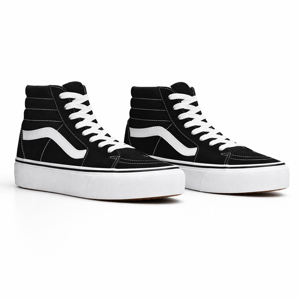 Zapatilla con Caña Urbana Juvenil Negro  DD29