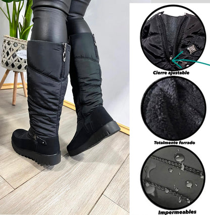 Bota Larga Impermeable Mujer Negro H558