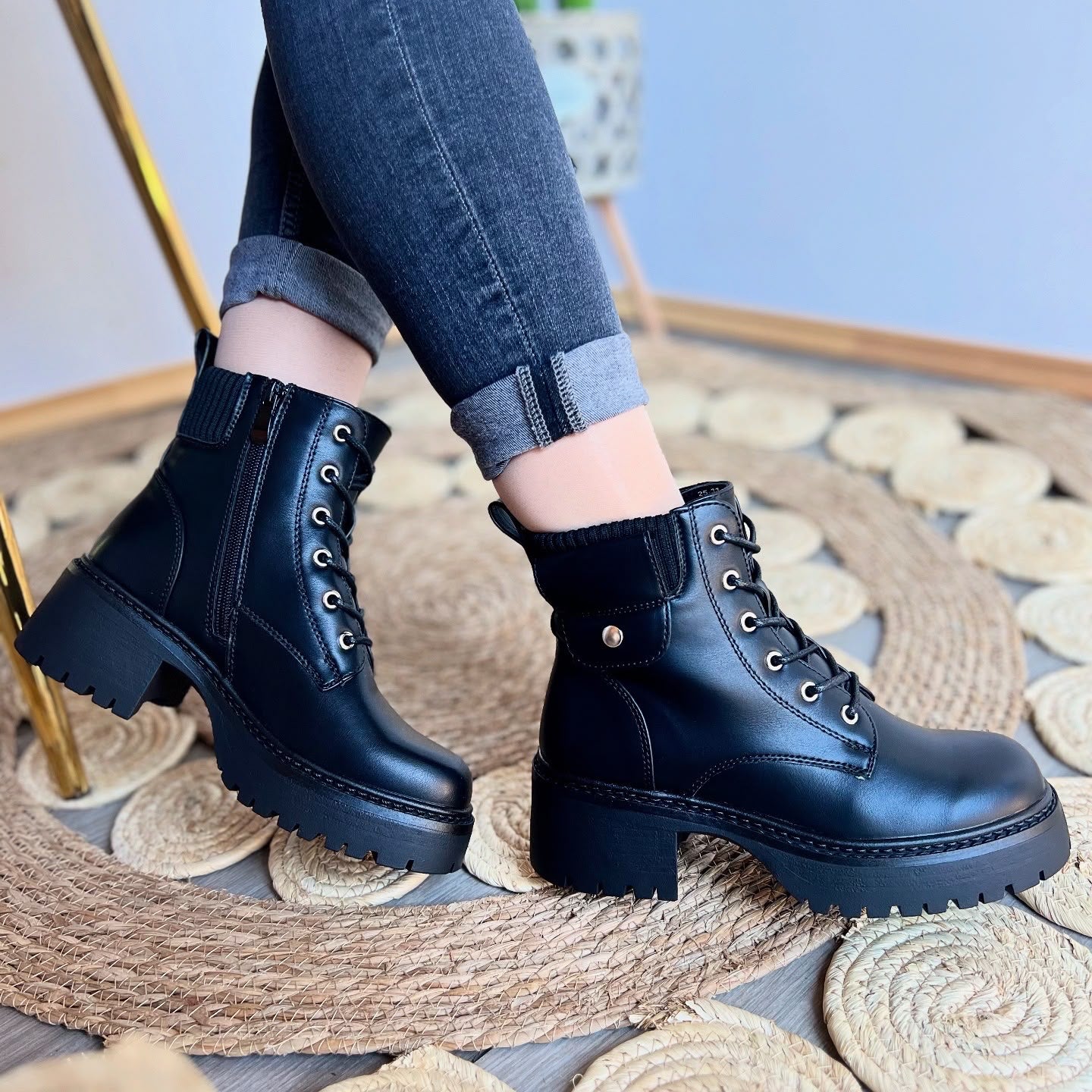 Botín Ecocuero para Mujer Negro 25-33