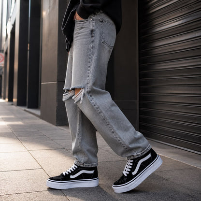 Zapatilla con Caña Urbana Juvenil Negro  DD29